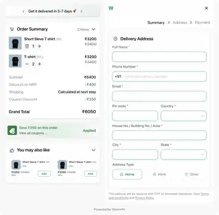 Desktop new address form